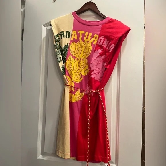 Colorful Graphic Dress with Rope Belt - Picture 1 of 2